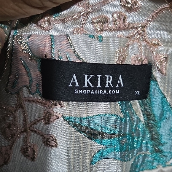 AKIRA Teal and Silver Floral Vest - Picture 2 of 7